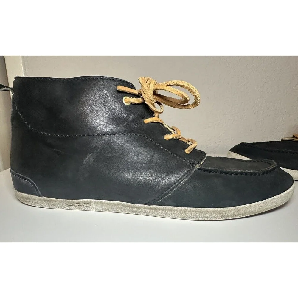 UGG Manhattan‎ Chukka Ankle Boots Shoes Black Leather Lace Up Men's SIZE 12